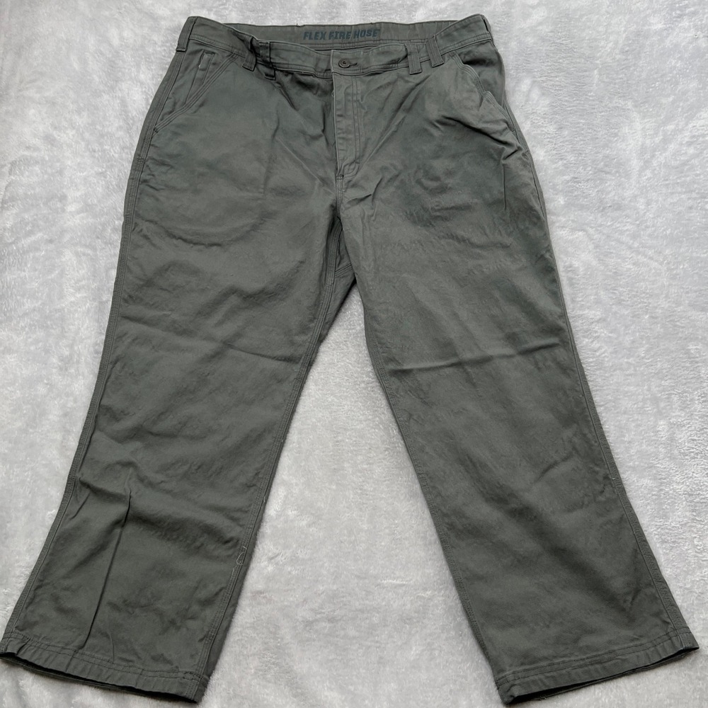 Duluth Flex Fire Hose Relaxed Fit Pants Size 40x28 Gray Mens Rugged Workwear